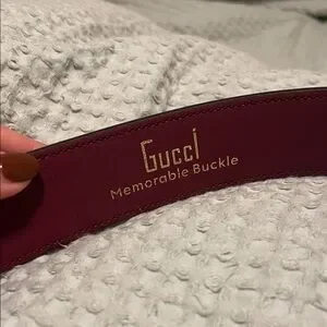 Gucci Memorable Buckle Belt with Gold Buckle (Burgundy) Gucci | Accessories | Gucci Memorable Buckle Belt With Gold  main image 4